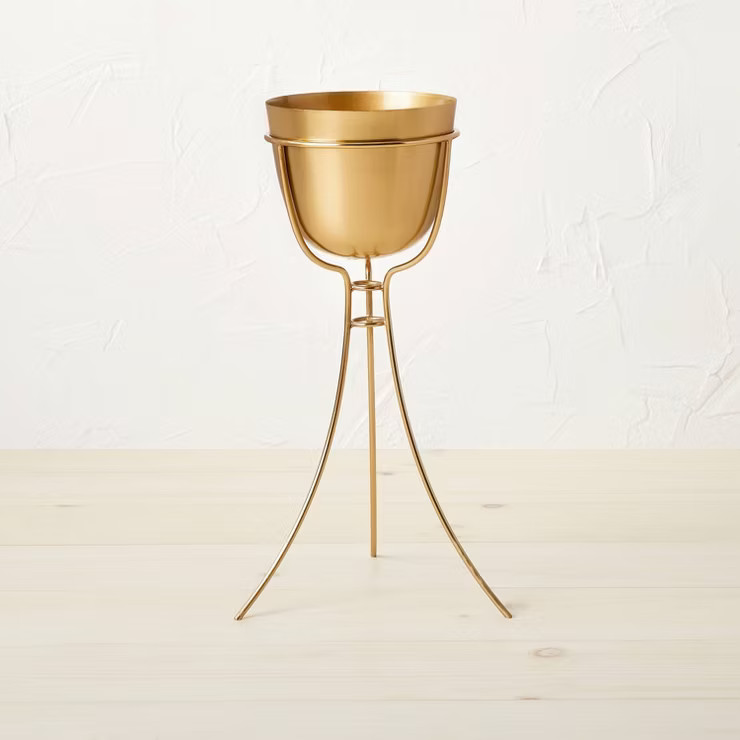 Tall Brass Footed Planter - Opalhouse™ designed with Jungalow™ | Target