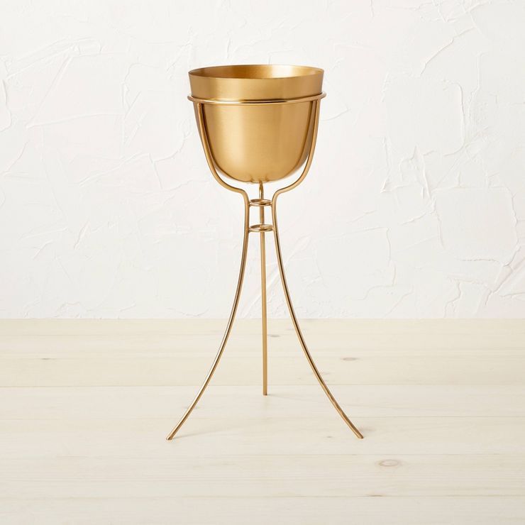 Tall Brass Footed Planter - Opalhouse™ designed with Jungalow™ | Target