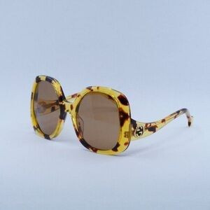 Authentic Gucci Yellow Spotted Havanna Oversized Sunglasses | Poshmark