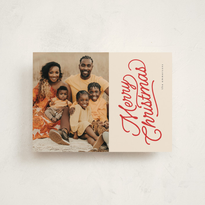 "retro vintage holiday" - Customizable Holiday Petite Cards in Red by BR Designs. | Minted