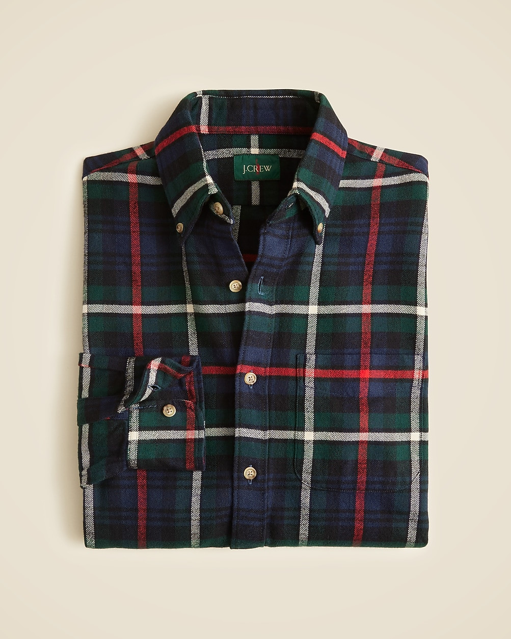 Midweight flannel shirt with button-down collar | J. Crew US