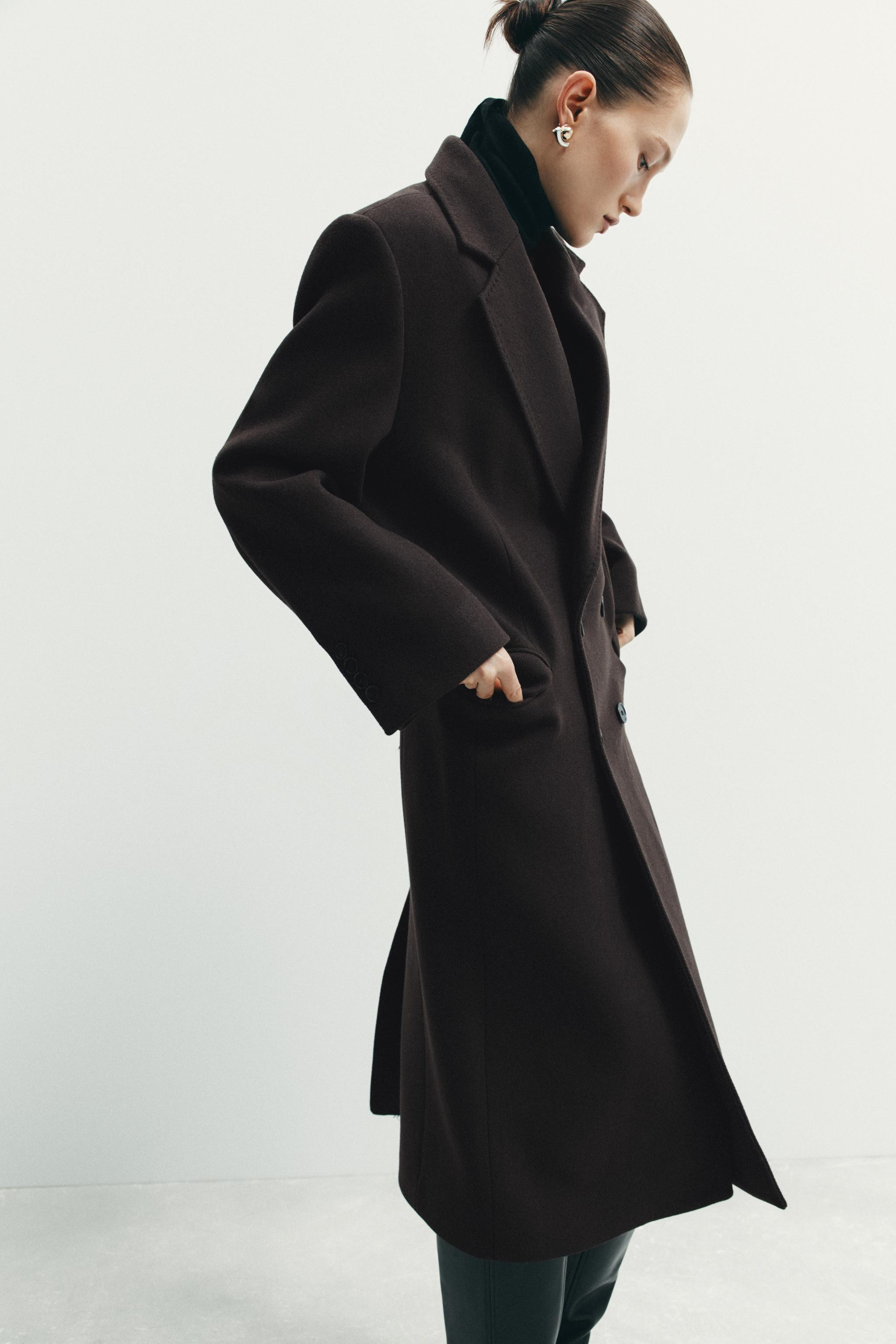 ZW COLLECTION OVERSIZE WOOL BLEND DOUBLE-BREASTED COAT | Zara AU