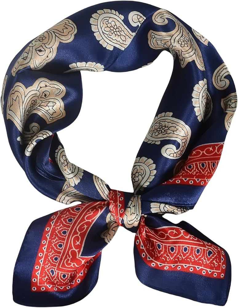 Women 100% Mulberry Silk Neck Scarf Lightweight Digital Print Small Square Scarfs- Neckerchief Gi... | Amazon (US)