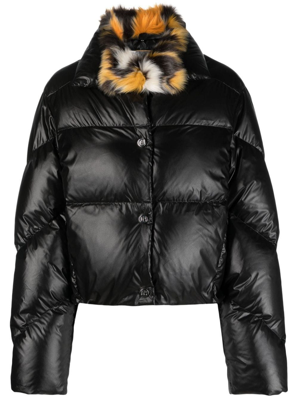 Rabanne leopard-print quilted puffer jacket - Black | Farfetch Global
