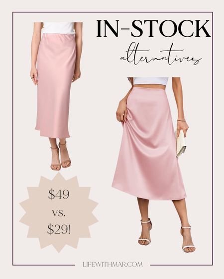 Nordstrom anniversary sale in-stock alternatives look for less! Pink slip skirt silk slip skirt amazon fashion amazon finds

#LTKxNSale #LTKstyletip #LTKunder50