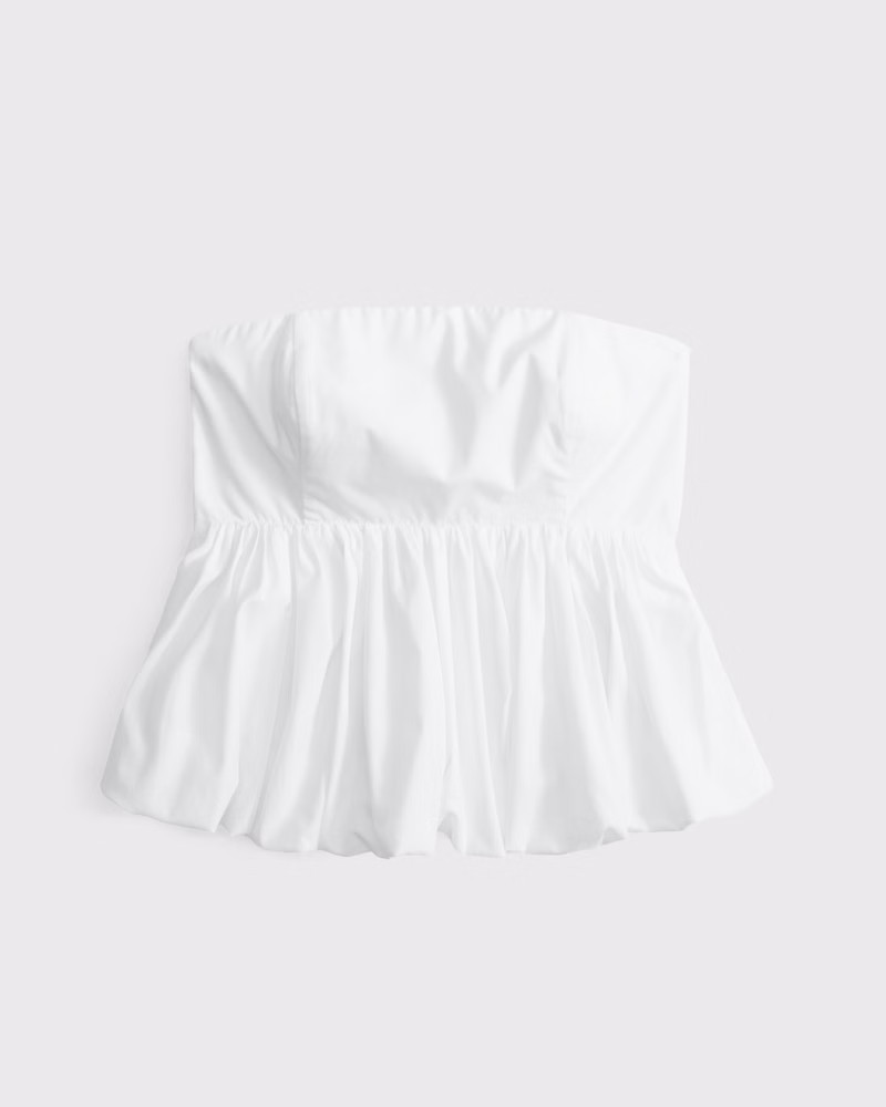 Strapless Bubble Hem Top | Abercrombie & Fitch (US)