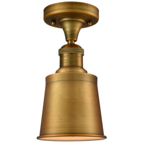 Addison 5.25" Wide Brushed Brass Semi Flush Mount w/ Brushed Brass Sha - #262V7 | Lamps Plus | Lamps Plus