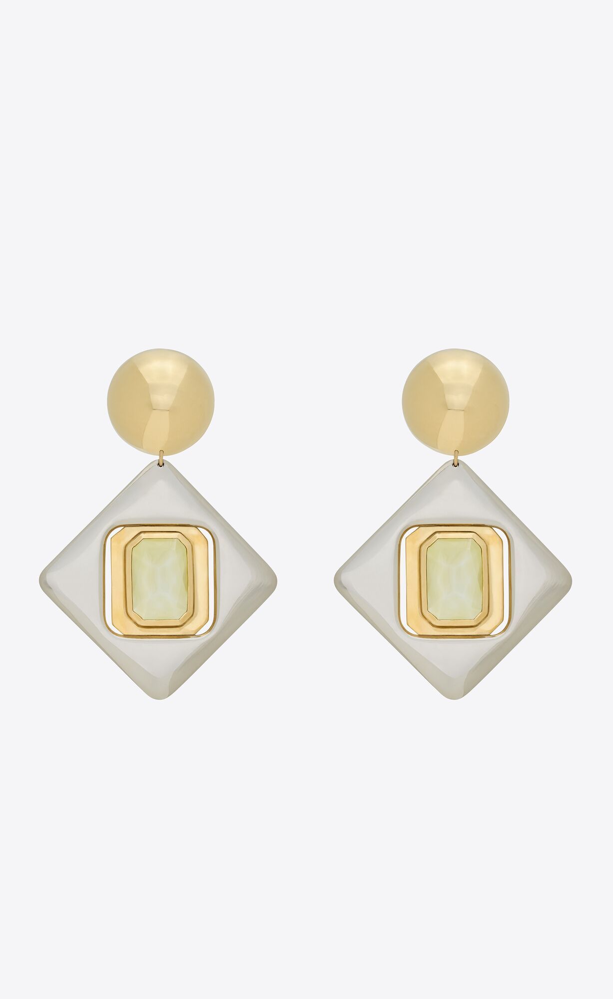 geometric earrings in resin and metal | Saint Laurent Inc. (Global)