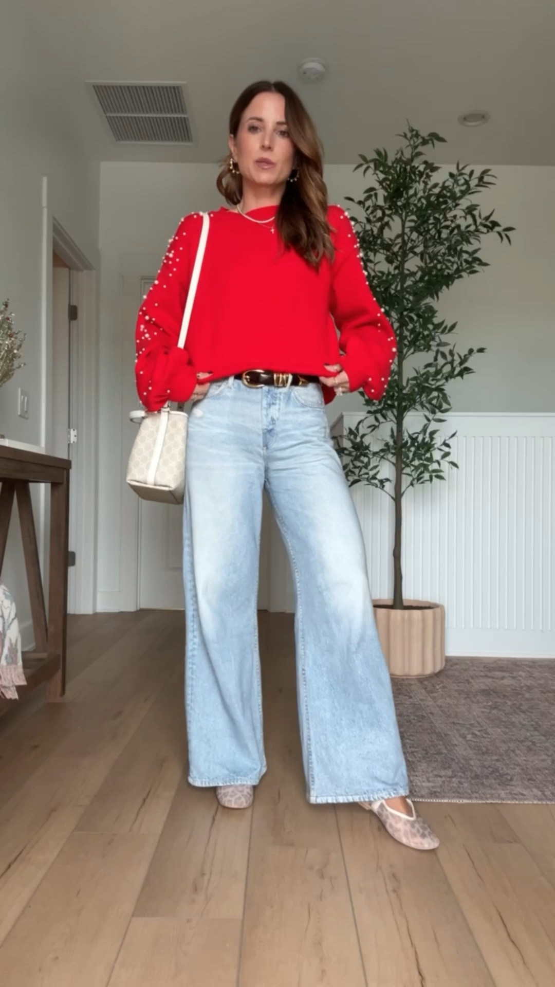 My #ootd! Love this pearl sweater from Amazon in size small. Would be so cute for NYE! Rag&Bone Miramar ankle jeans in 23 (you have to size down 1 in these!!). Gucci bucket bag. Gift ideas for her. Neutral leopard ballet flats. 

*Ankle length is full length on me and I am 5’3. Also linking the full length if you are taller!


#LTKPetite #LTKHoliday #LTKootd