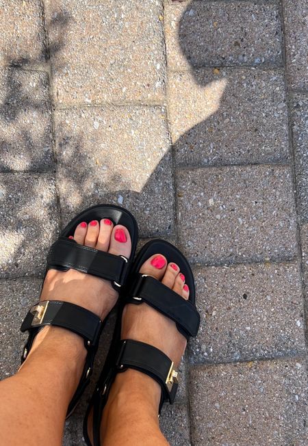 These sandals legit are the most comfortable pair of footwear that I own! These look exactly like a far more expensive pair that is pretty popular right now. These are on sale right now for under $25! They come in white too!

#LTKFind #LTKSeasonal #LTKshoecrush