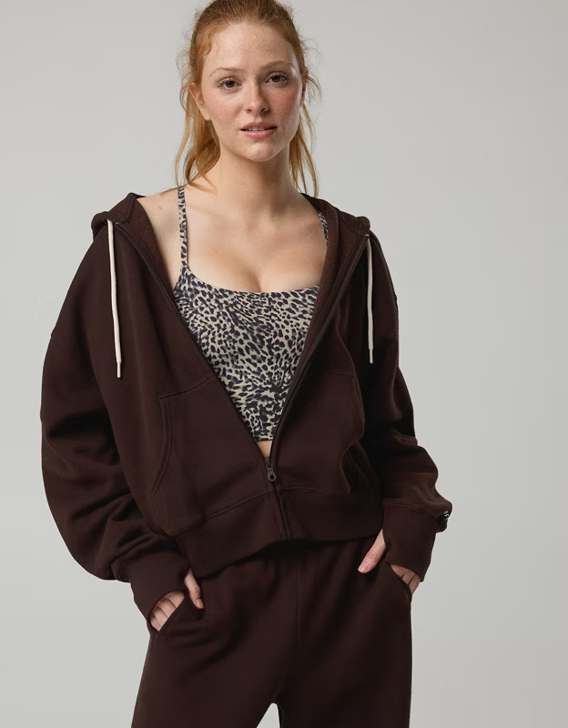 OFFLINE By Aerie Cloud Fleece Classic Full Zip Sweatshirt | Aerie
