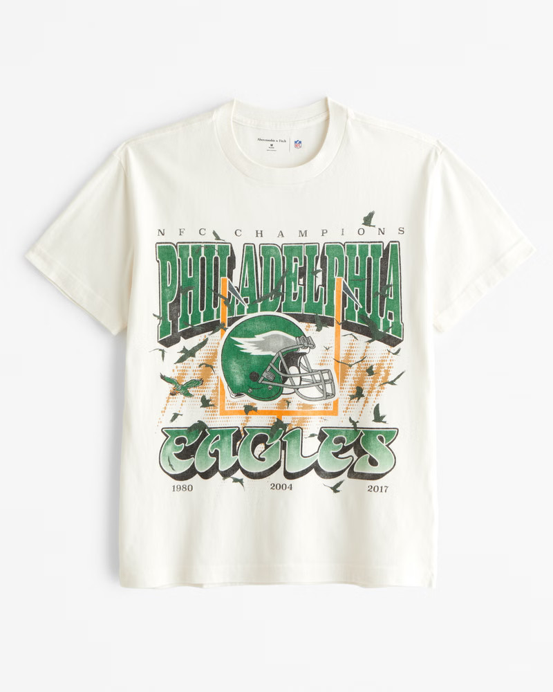 Abercrombie & Fitch Men's Philadelphia Eagles Graphic Tee in Cream - Eagles - Size XXXL | Abercrombie & Fitch (US)