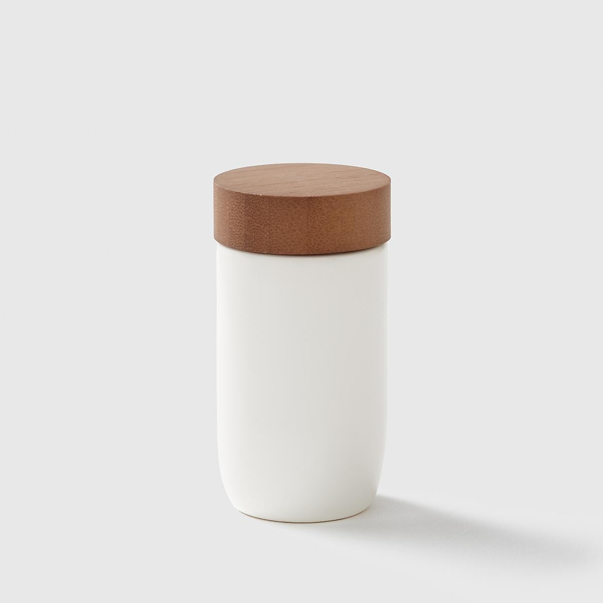 Marie Kondo Cloud White Ceramic Spice Jar with Bamboo Lid | The Container Store