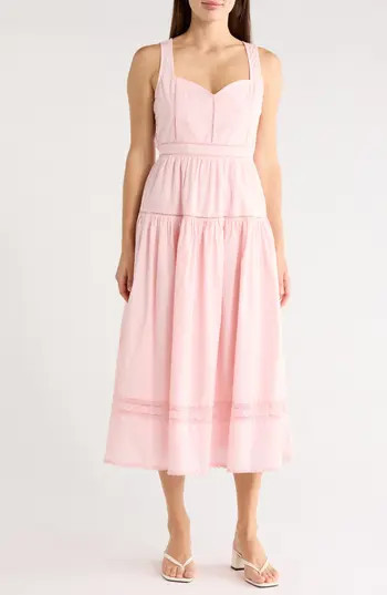 Maisie Cotton Poplin Midi Dress in Pink at Nordstrom Rack, Size Medium | Nordstrom Rack