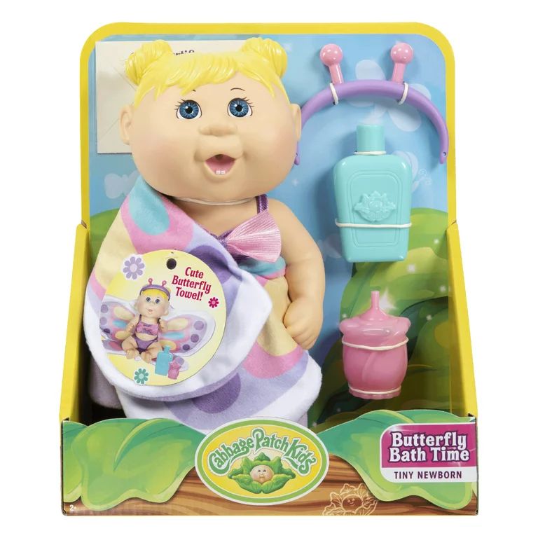 Cabbage Patch Kids Deluxe Tiny Newborn with Blonde Sculpted Hair (Butterfly Bath Time)(Blue Eyes)... | Walmart (US)