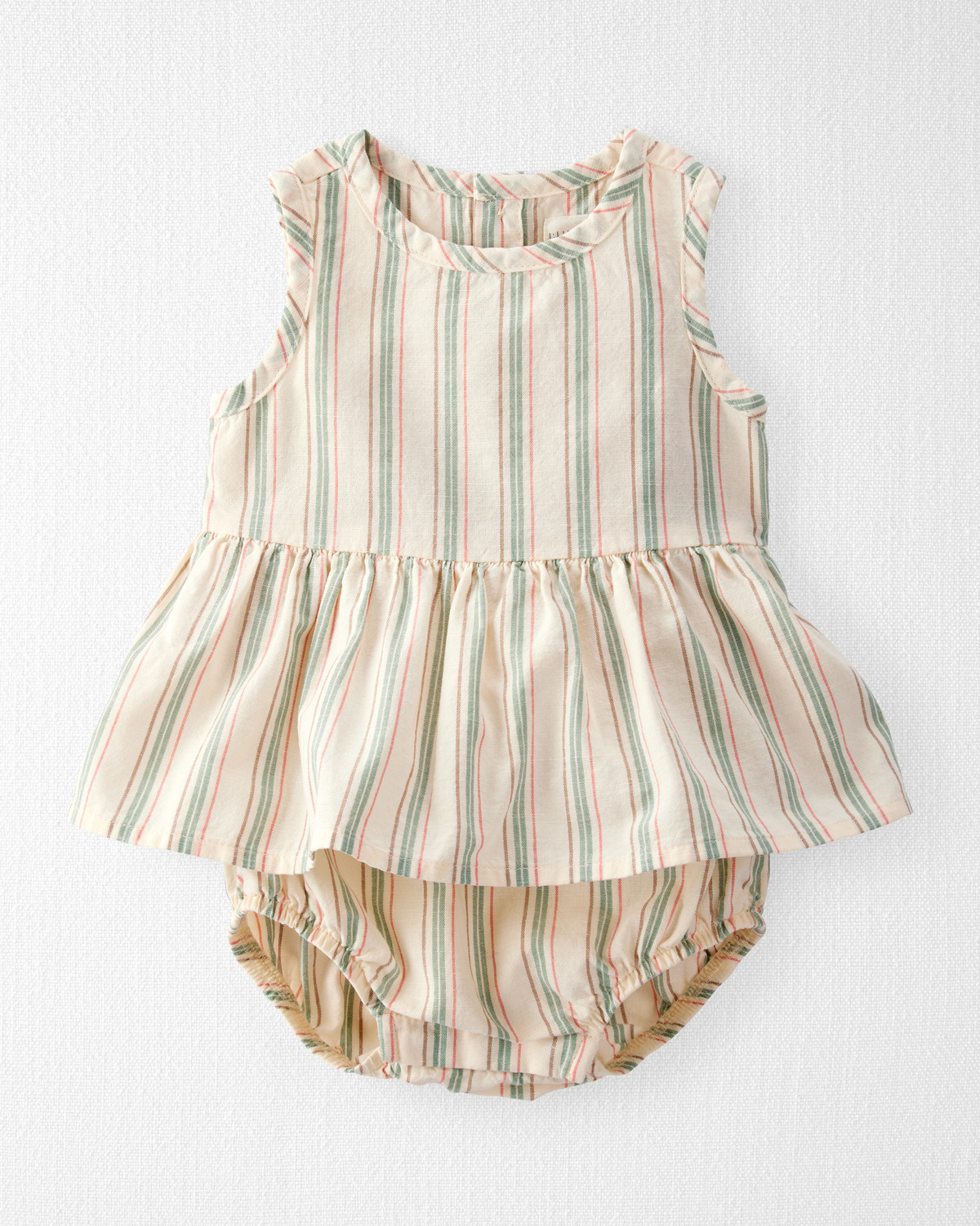 Baby Striped Sunsuit Made with Organic Cotton and Linen Blend - Little Planet | Carter's | Carter's Inc