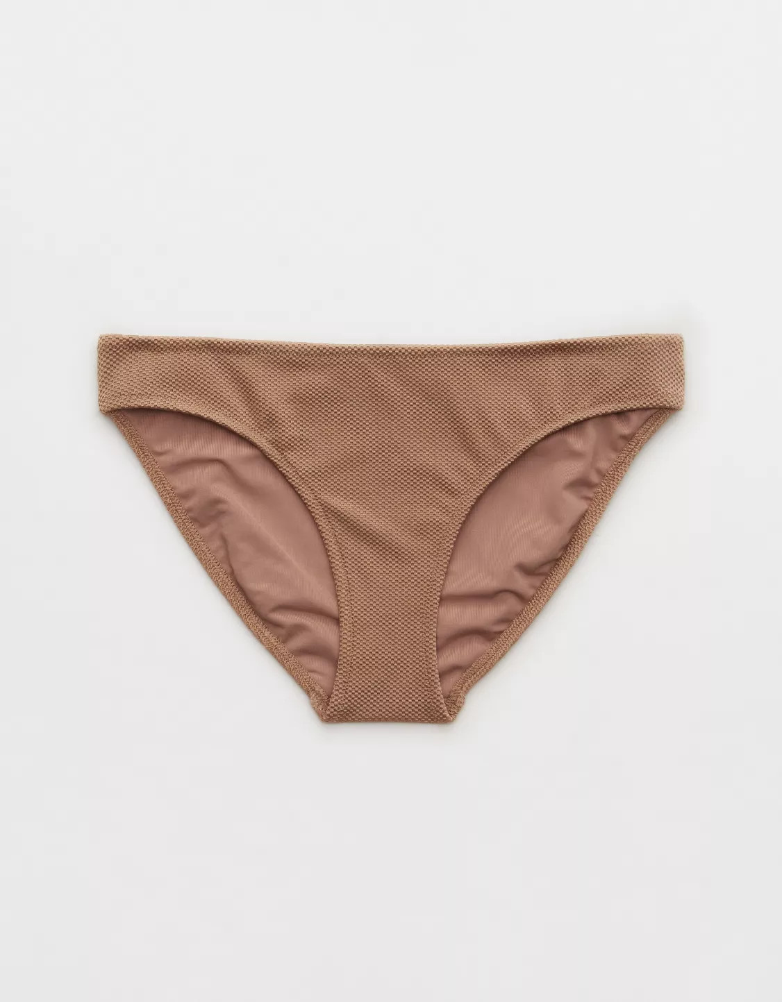 Aerie Shine Pique Full Coverage Bikini Bottom | Aerie