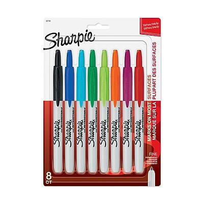 Sharpie - Retractable Permanent Markers, Fine Tip, 8/Pack - Assorted | Best Buy U.S.