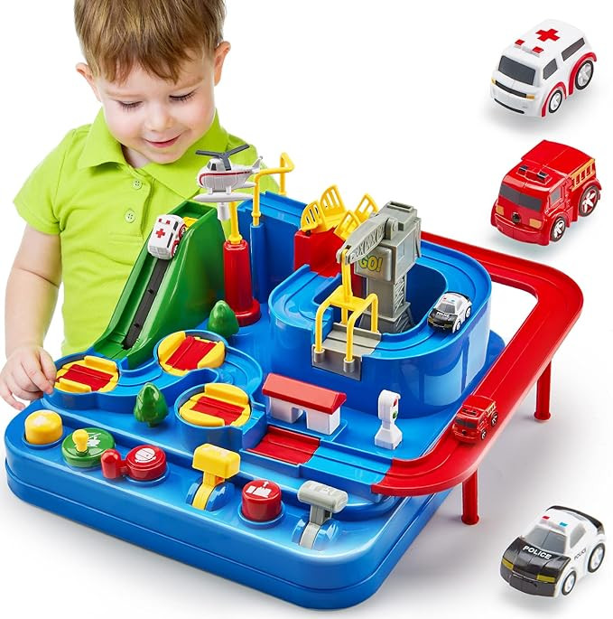 Toys for 3 Year Old Boys - Stem Kids Toys 3-5, Large Race Track, 3 Year Old Boy Gift, Car Playset... | Amazon (US)