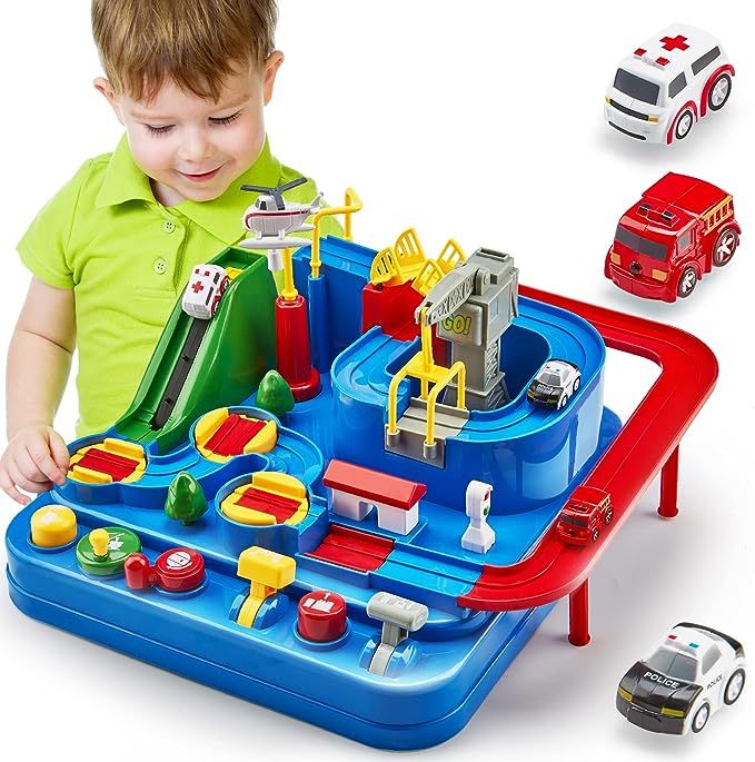 CubicFun Toys for 3 Year Old Boys - Large Race Track - 3 Year Old Boy Birthday Gift Ideas - Car T... | Amazon (US)