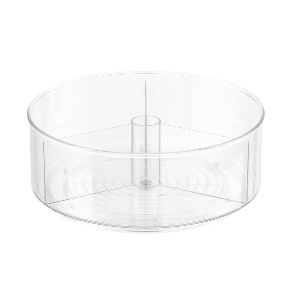 IDESIGN Linus 9" Divided Turntable Clear | The Container Store