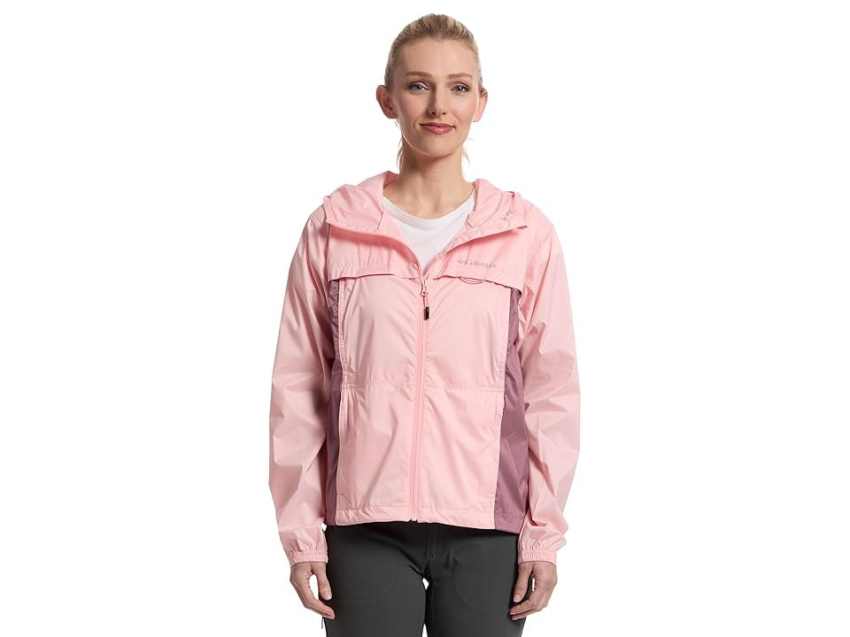 Columbia Crested Canyontm Windbreaker Women's Coat Pink Sand/Fig : XL, Polyester | Zappos