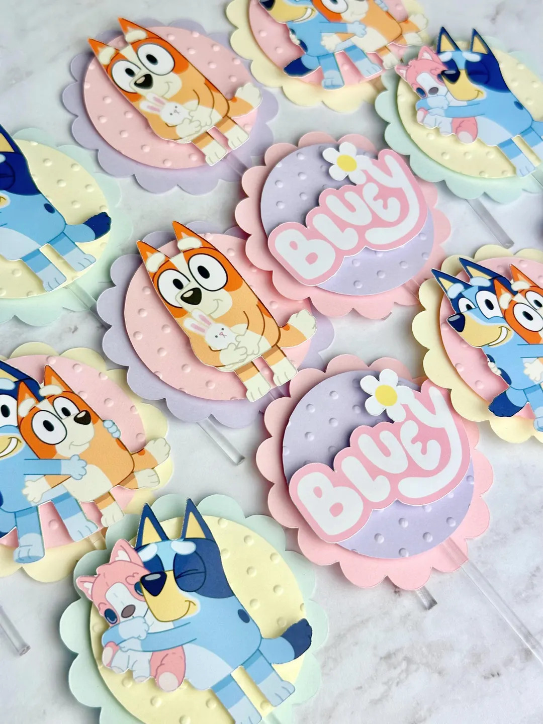 Blue Dog Cupcake Toppers, Pastel Colors Blue Dog Party Decoration , Blue Birthday, Blue Dog Theme... | Etsy (US)