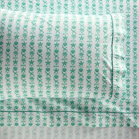 Pink Palm Puff Organic Sheet Set | Pottery Barn Teen