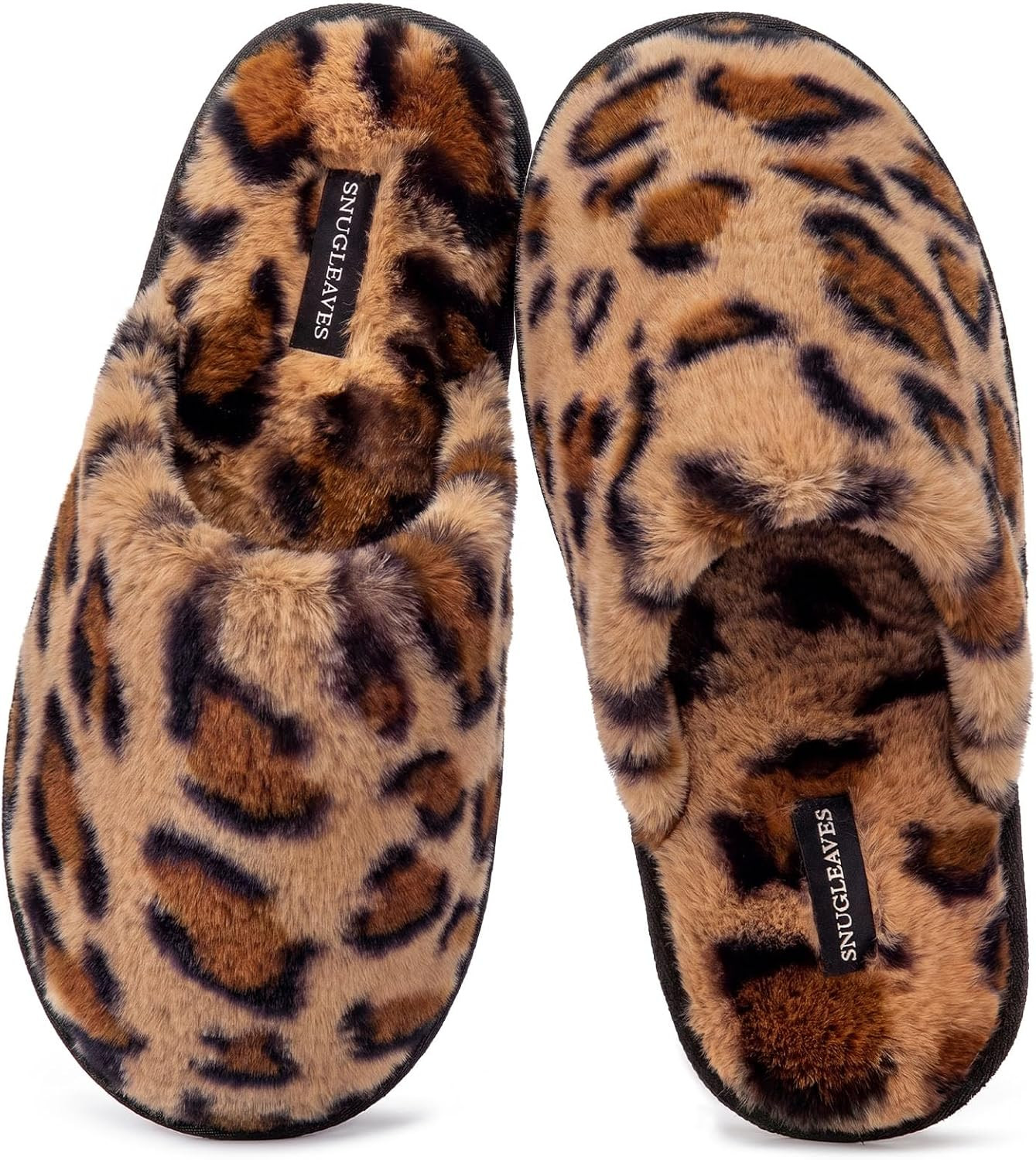 Snug Leaves Women's Fluffy Slippers Memory Foam Faux Fur Lined House Shoes | Amazon (UK)