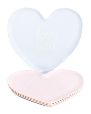 Set Of 4 Melamine Heart Appetizer Plates | TJ Maxx