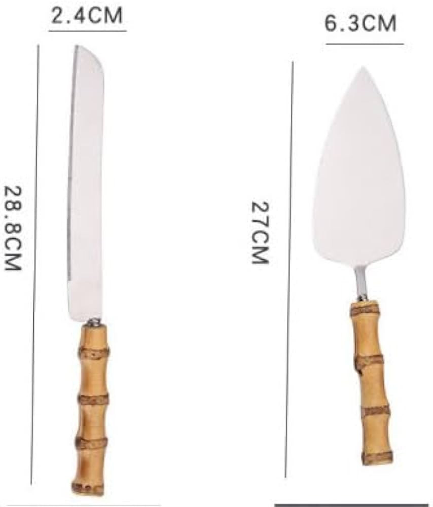 Nature Material Handle Flatware, Stainless Steel 18/0 Cake Knife and Server, Silverware Cutlery S... | Amazon (US)