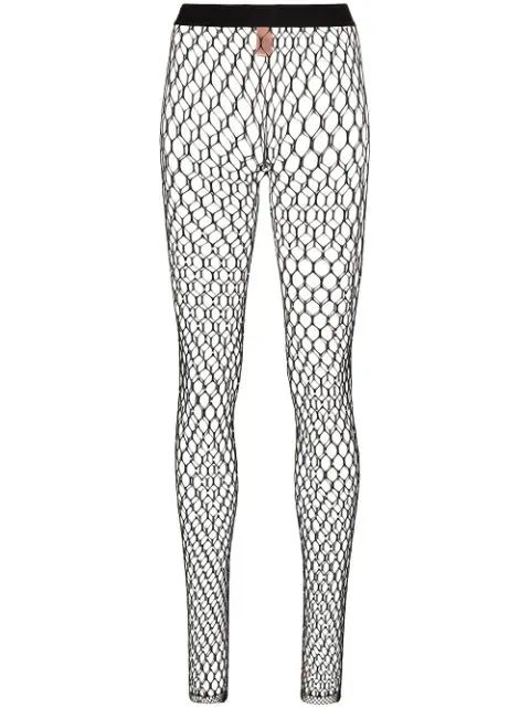 x Amina Muaddi crystal-embellished net tights | Farfetch (US)