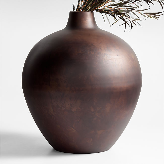 Apone Large Iron Vase 18" + Reviews | Crate & Barrel | Crate & Barrel