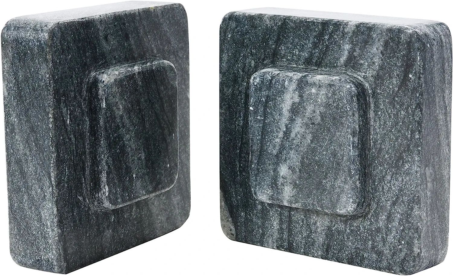 Main + Mesa Square Marble Bookends, Black | Amazon (US)