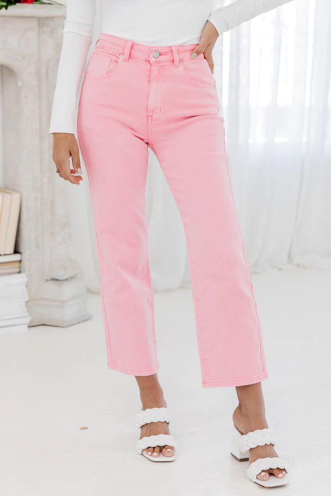 Allie Pink Straight Leg Jeans FINAL SALE | Pink Lily