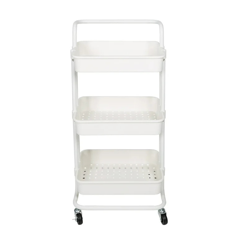 Honey Can Do, 3 Tier Rolling Craft Cart with Handle, White | Walmart (US)