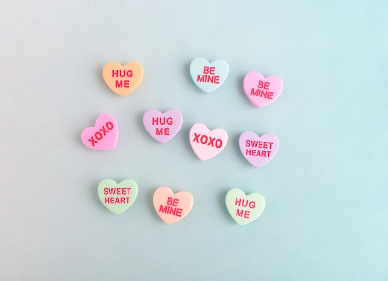 Conversation Heart Magnets: Valentine's Day Refrigerator Decor, Set of 10 | Etsy (US)