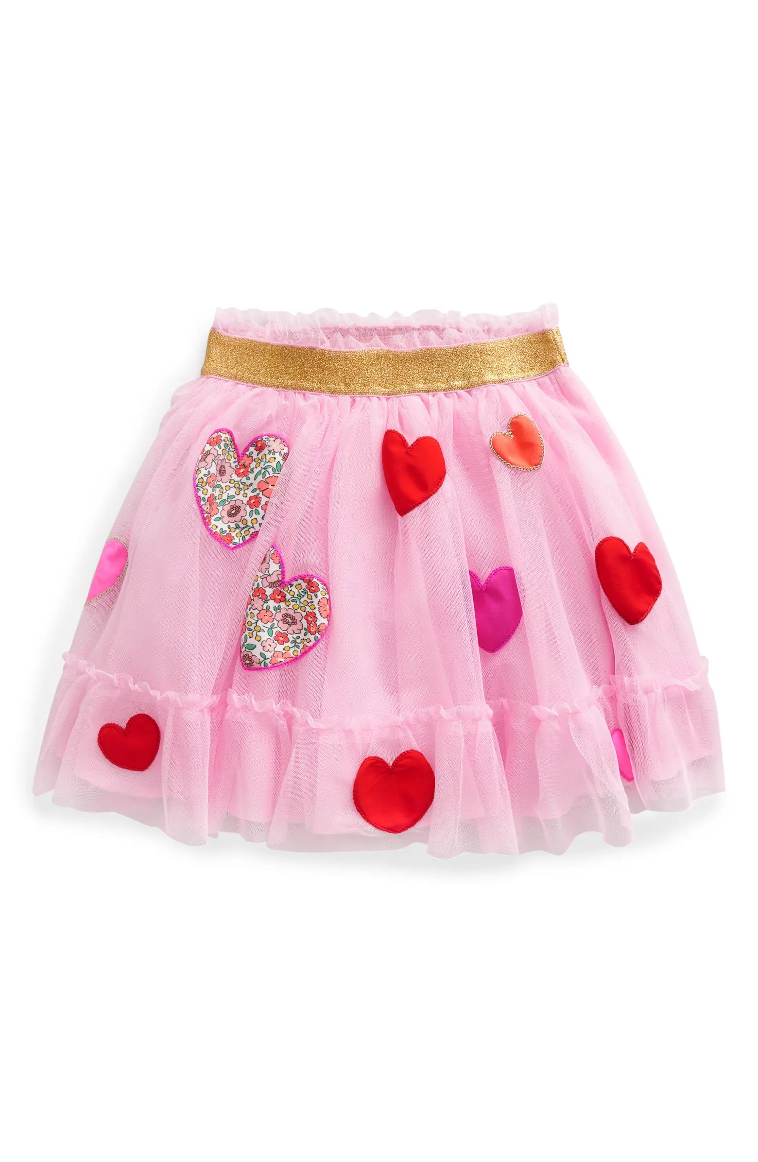 Mini Boden Kids' Heart Appliqué Tulle Skirt | Nordstrom | Nordstrom