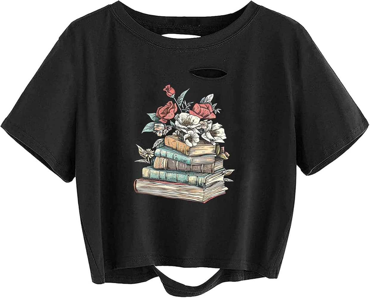 Avanova Women Los Angeles Graphic Distressed Oversized Crop Top Short Sleeve Ripped Boxy Loose Te... | Amazon (US)