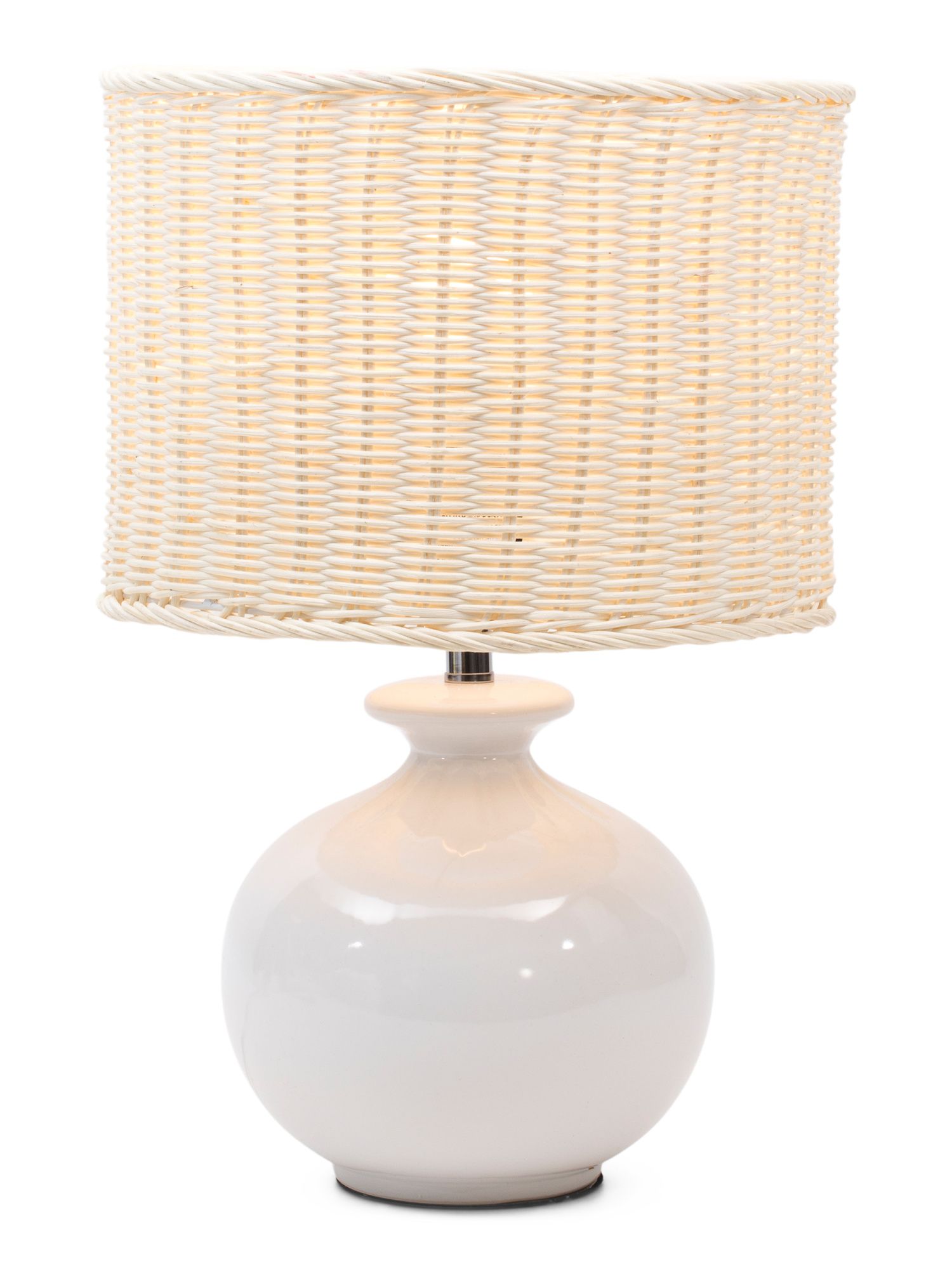 Round Ceramic Lamp With Rattan Shade | TJ Maxx