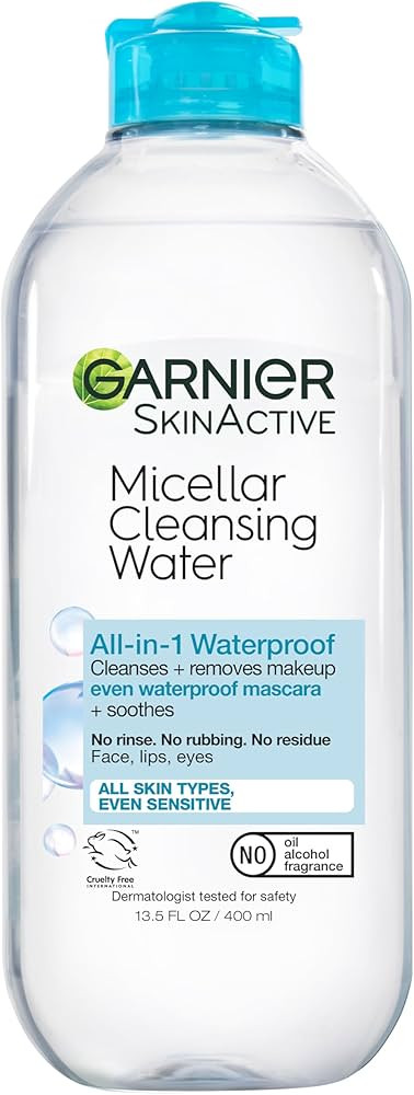Garnier Micellar Water For Waterproof Makeup, Hydrating Facial Cleanser & Makeup Remover, Suitabl... | Amazon (US)
