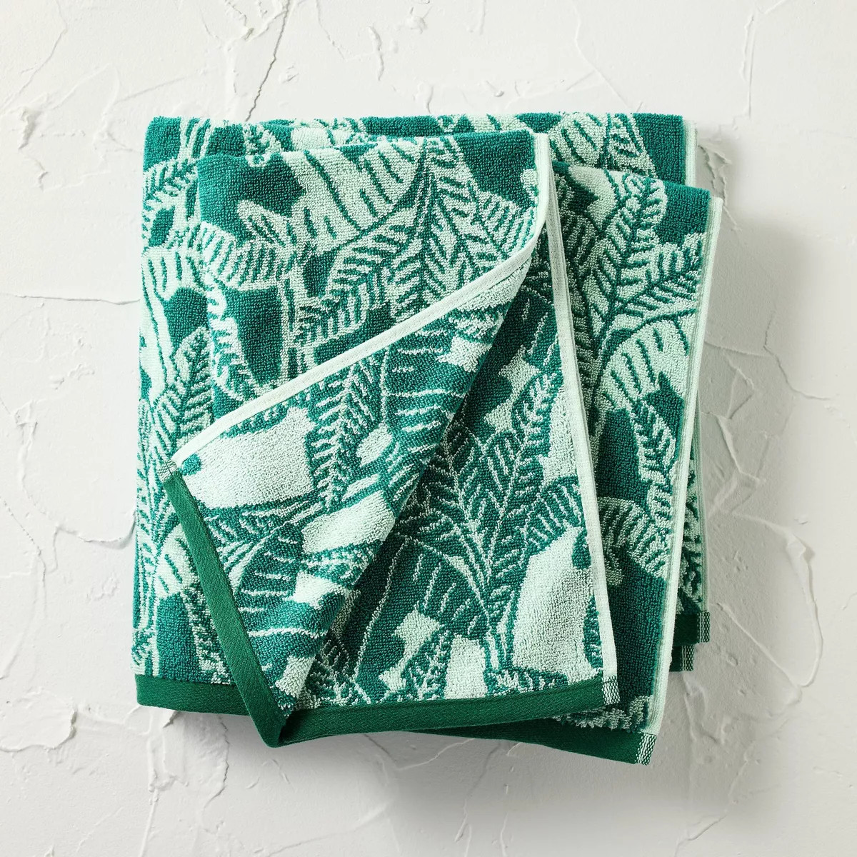 2pc Paradise Bath and Hand Towel Set Green - Opalhouse™ designed with Jungalow™: Cotton Jacqu... | Target