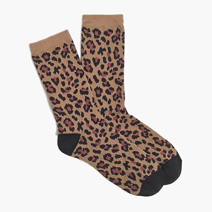 Lazy leopard trouser socks | J.Crew Factory