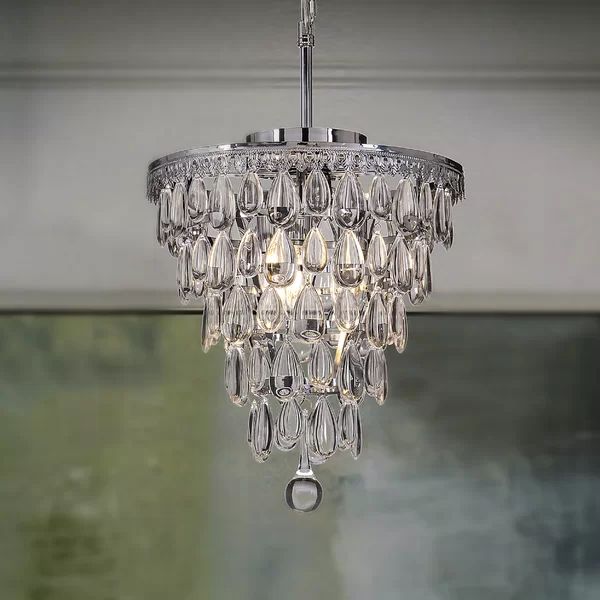 Wyndham 3 - Light Unique / Statement* Tiered Chandelier with Wrought Iron Accents | Wayfair North America