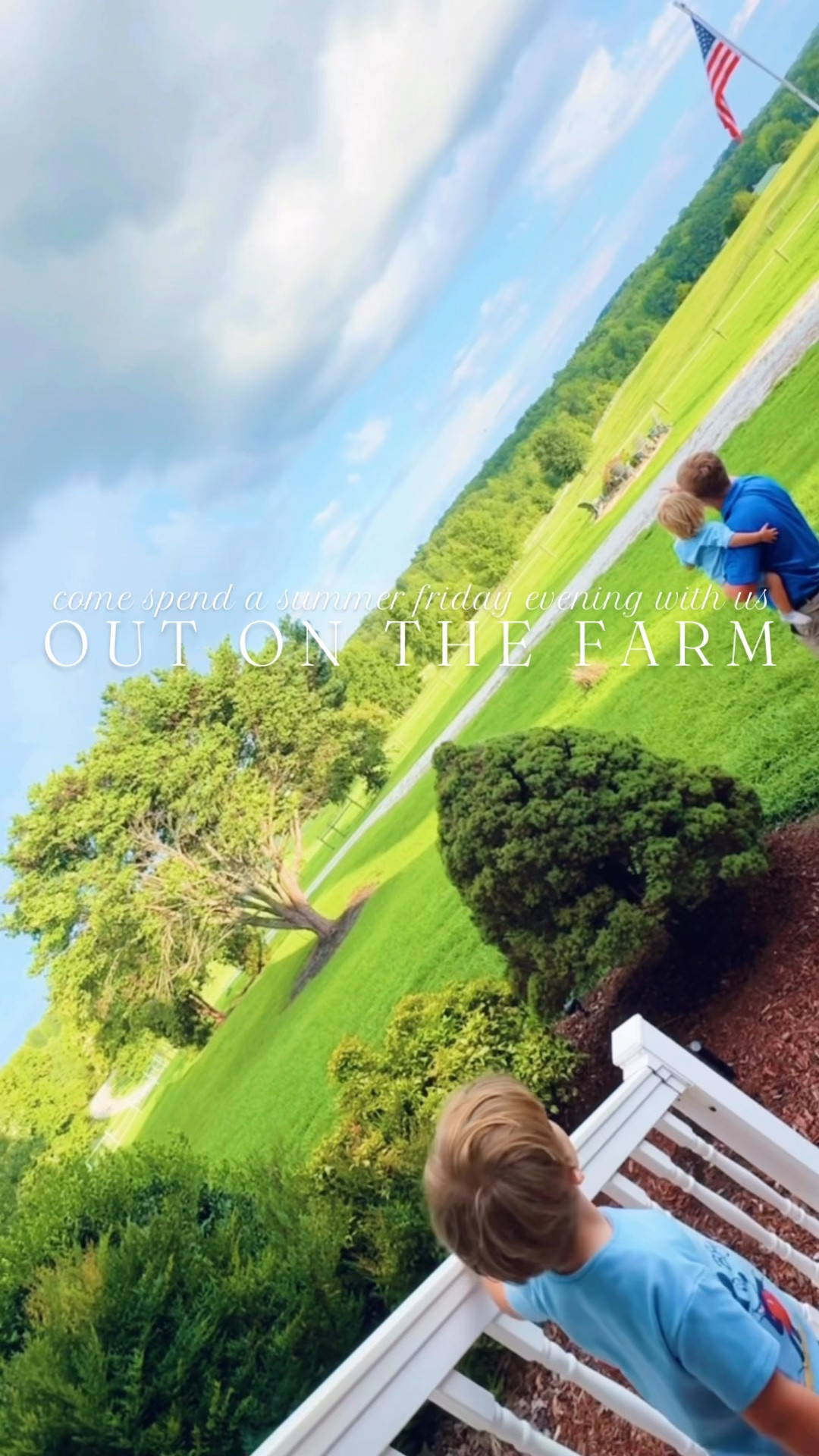 POV: you’re five and two years old 👶🏼🤠 waiting on the farmhouse front porch 🪑🌾 for daddy to get home 🏡 from work 🫶🏽 on a summer friday night 🌞 and there’s a rainbow 🌈 in the sky ⛅️ and pizza 🍕 for dinner 🍽️ ……. life is GOOD !!! 🥰😍 #mykindoffridaynight #fridaynightonthefarm #summerfridays 

And as we were finishing up dinner, my boys ran to the window 🪟 to see a deer 🦌 right in our front pasture 😍 - so ofcourse they ran straight outside 🌳 to go see her!!! 🙌🏽 And spent the rest of the evening outside playing and exploring by the barn 🐴 until the sun went down!! 🌅 Sound on 🔔 for the dreamiest farm life sounds!! 🫶🏽🌾 #farmlife #fridaynightfun