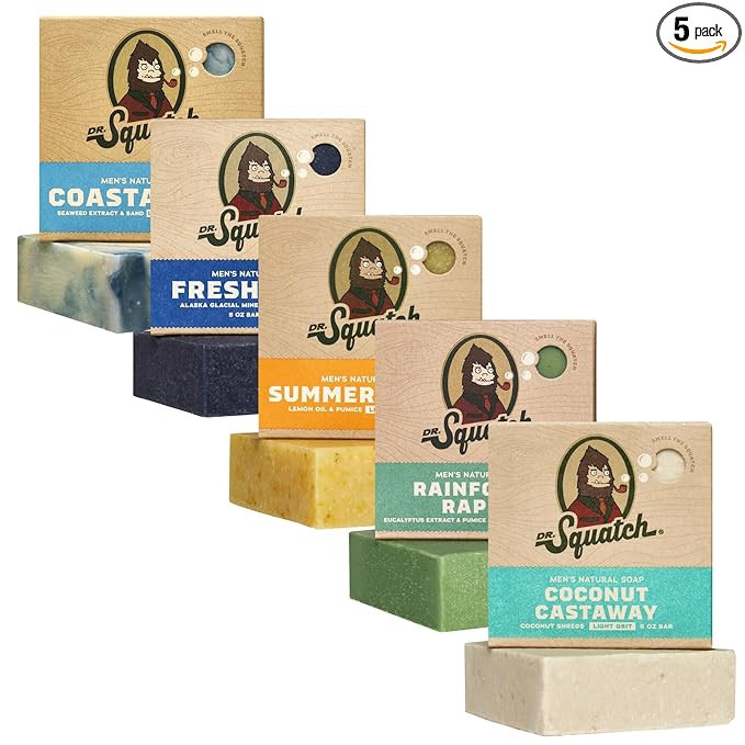 Dr. Squatch Natural Men’s Bar Soap - Cold Process Body Soap Bar with Natural Oils - Gifts for M... | Amazon (US)