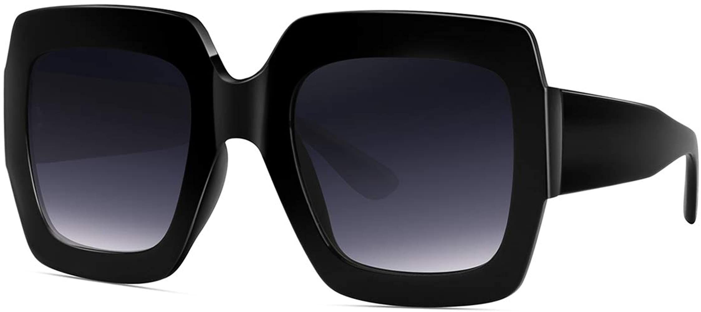 Amazon.com: Oversized Square Sunglasses Women Polarized Trendy Retro Black Sunglasses : Clothing,... | Amazon (US)