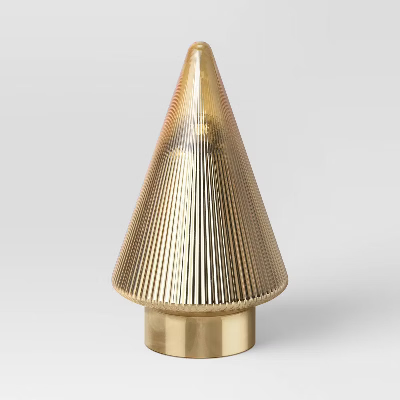 Medium Ribbed Glass Tree Gold - Threshold™ | Target