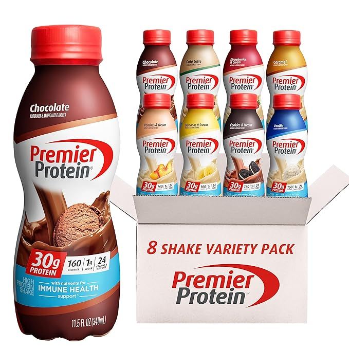 Premier Protein Shake, 8 Flavor Variety Pack, 30g Protein, 1g Sugar, 24 Vitamins & Minerals, Nutr... | Amazon (US)