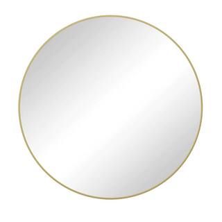 48 in. W x 48 in. H Round Framed Wall Mounted Gold Circular Mirror for Bathroom, Living Room, Bedroo | The Home Depot